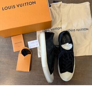 Louis Vuitton Fragment Tattoo Sneakers Shoes Black Gray Mens US 11